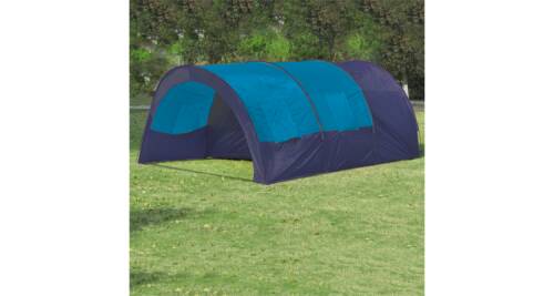 Cort camping din poliester, 6 persoane, albastru/ albastru inchis