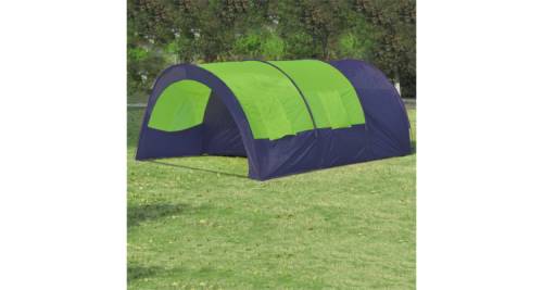 Cort pentru camping din poliester, 6 persoane, albastru/ verde
