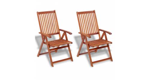 Set 2 scaune din lemn spatar reglabil 5 pozitii