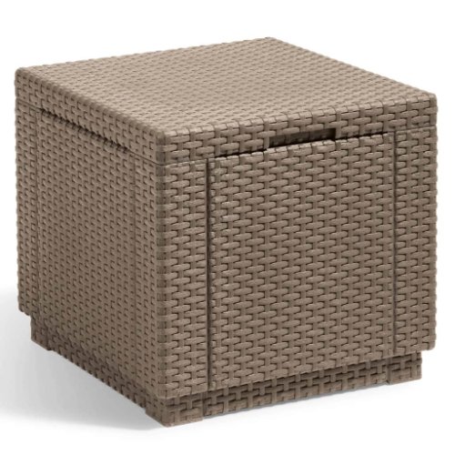 Allibert taburet tip cub cu spațiu de depozitare, cappuccino, 228749