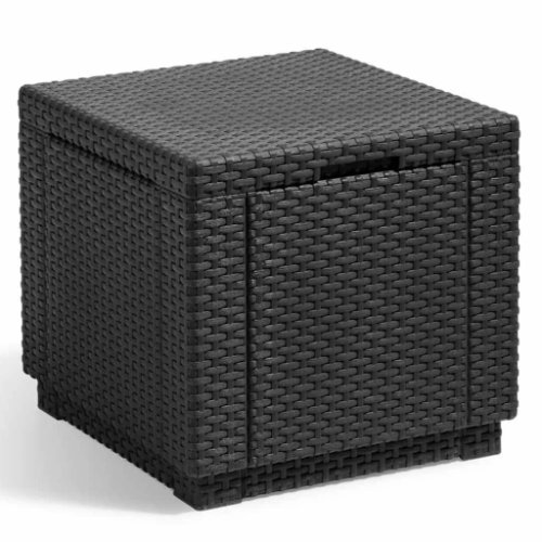 Allibert taburet tip cub cu spațiu de depozitare, grafit, 213816 