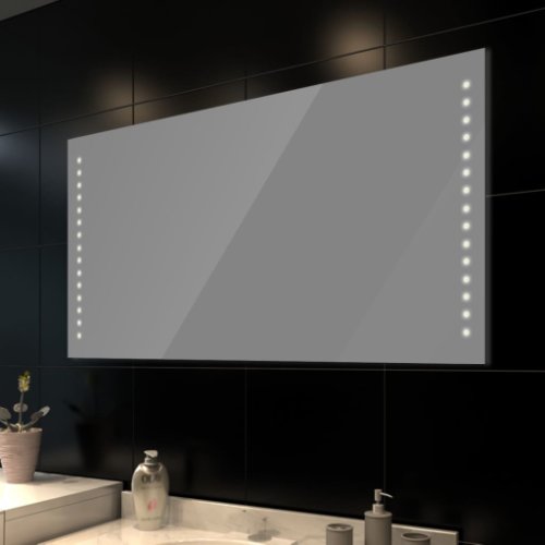 Vidaxl Oglindă de baie de perete, cu lumini led, 100 x 60 cm (l x î)