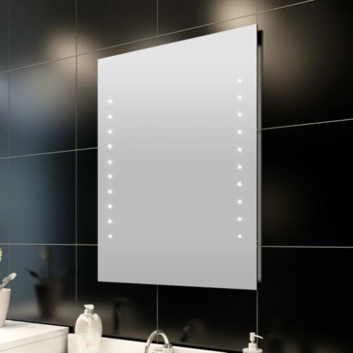 Vidaxl Oglindă de baie de perete, cu lumini led, 50 x 60 cm (l x î)