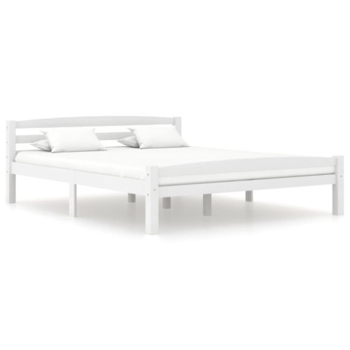 Vidaxl cadru de pat, alb, 160x200 cm, lemn de pin masiv