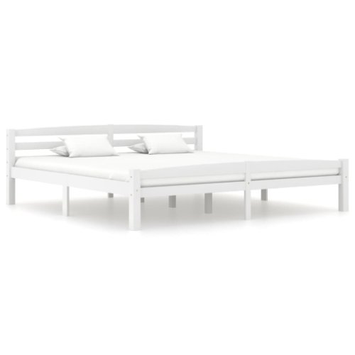 Vidaxl cadru de pat, alb, 200x200 cm, lemn masiv de pin 