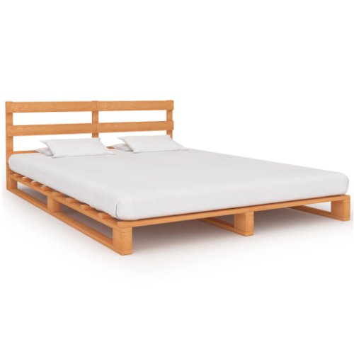 Vidaxl cadru de pat din paleți, maro, 180x200 cm, lemn masiv de pin 