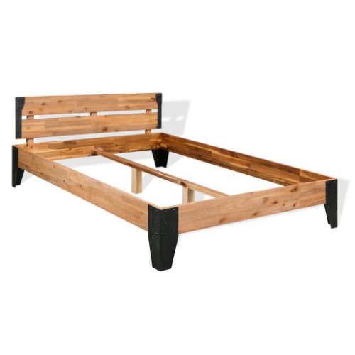 Vidaxl cadru de pat, lemn masiv de salcâm, oțel, 180x200 cm