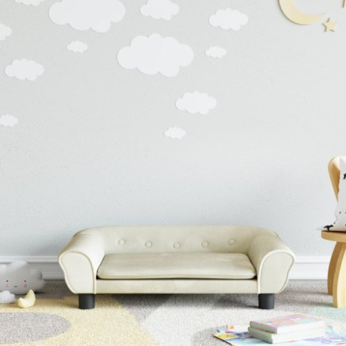 Vidaxl canapea pentru copii, crem, 70x45x26 cm, catifea