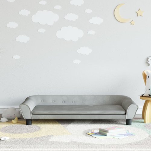 Vidaxl canapea pentru copii, gri deschis, 100x50x26 cm, catifea