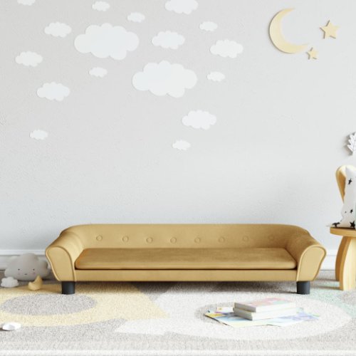 Vidaxl canapea pentru copii, maro, 100x50x26 cm, catifea