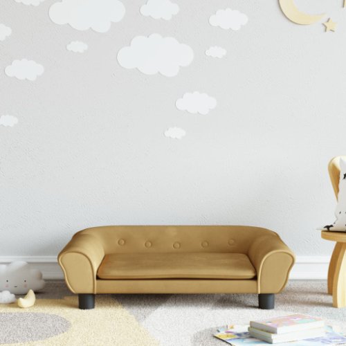 Vidaxl canapea pentru copii, maro, 70x45x26 cm, catifea