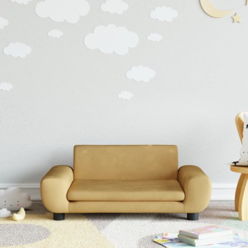 Vidaxl canapea pentru copii, maro, 70x45x33 cm, catifea