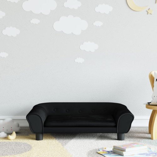 Vidaxl canapea pentru copii, negru, 70x45x26 cm, catifea