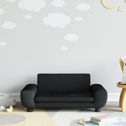 Vidaxl canapea pentru copii, negru, 70x45x33 cm, catifea