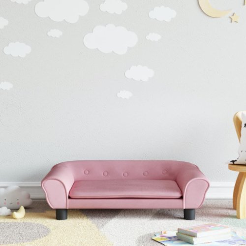 Vidaxl canapea pentru copii, roz, 70x45x26 cm, catifea