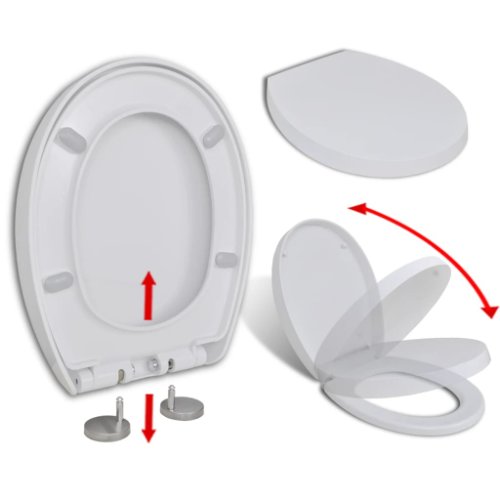 Vidaxl capac wc cu închidere silențioasă, demontare rapidă, alb, oval