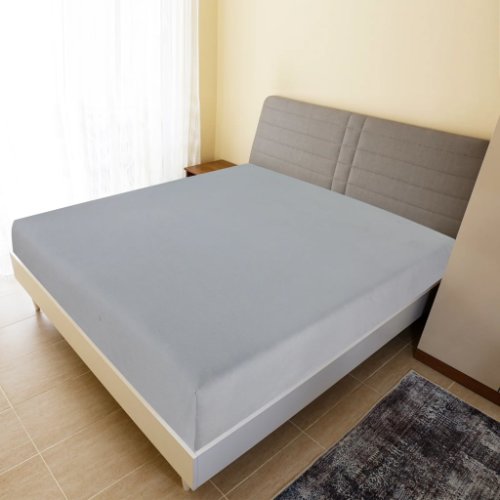 Vidaxl cearșaf de pat cu elastic, 2 buc., gri, 100x200 cm, bumbac