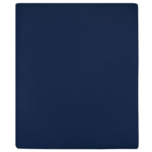 Vidaxl cearșaf de pat cu elastic, bleumarin, 160x200 cm, bumbac