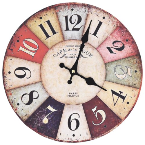 Vidaxl ceas de perete vintage, 30 cm, colorat 