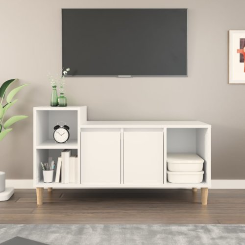 Vidaxl comodă tv, alb, 100x35x55 cm, lemn prelucrat