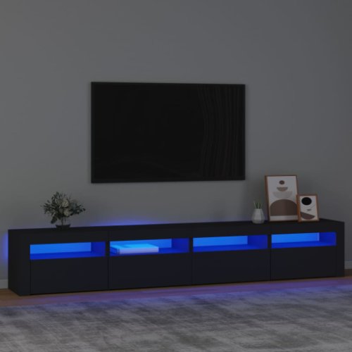 Vidaxl comodă tv cu lumini led, negru, 240x35x40cm