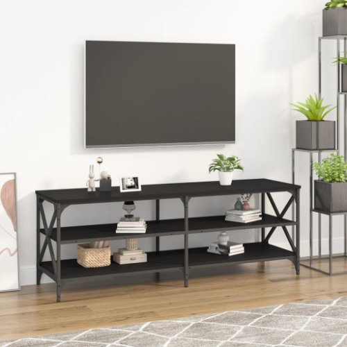 Vidaxl comodă tv, negru, 140x40x50 cm, lemn prelucrat