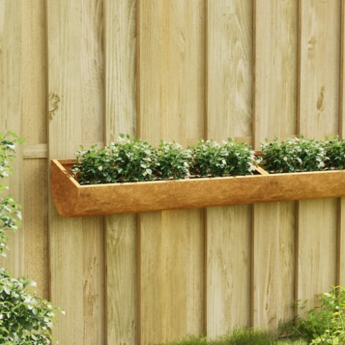 Vidaxl jardinieră de perete pentru grădină, 50x16x10 cm, oțel corten 