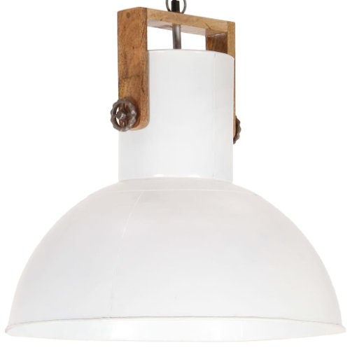 Vidaxl lampă suspendată industrială, 25 w, alb, 52 cm, mango e27, rotund