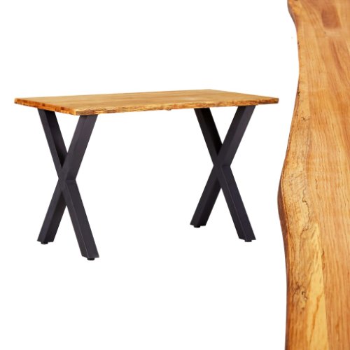 Vidaxl masă de bucătărie, natural, 120x65x75 cm, lemn masiv de stejar 