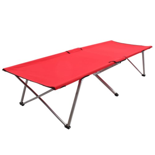 Vidaxl pat de camping, roșu, 206 x 75 x 45 cm, xxl