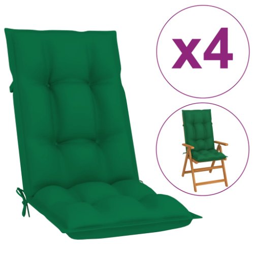 Vidaxl perne pentru scaun de grădină, 4 buc., verde, 120x50x7 cm