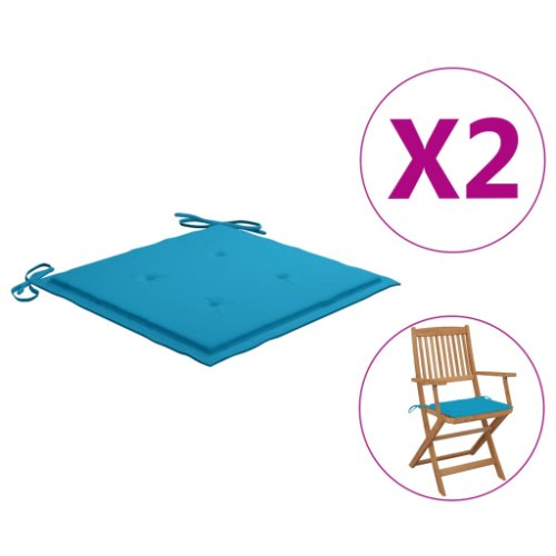 Vidaxl perne scaun de grădină, 2 buc., albastru, 40x40x4 cm, textil
