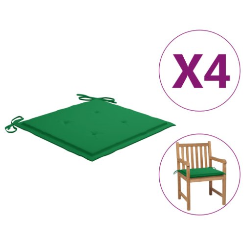 Vidaxl perne scaun de grădină, 4 buc., verde, 50x50x4 cm, textil