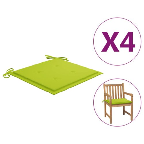 Vidaxl perne scaun de grădină, 4 buc., verde aprins, 50x50x4 cm, textil
