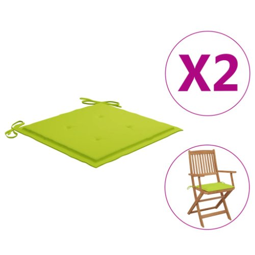 Vidaxl perne scaun grădină, 2 buc., verde aprins, 40x40x4 cm, textil