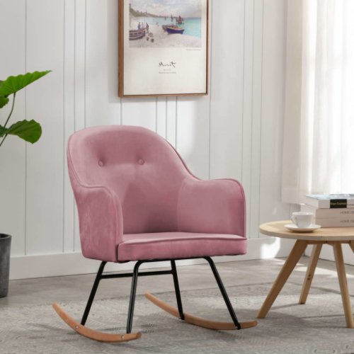 Vidaxl scaun balansoar, roz, catifea