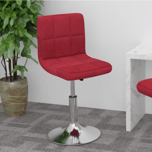 Vidaxl scaun de bar pivotant, roșu vin, material textil
