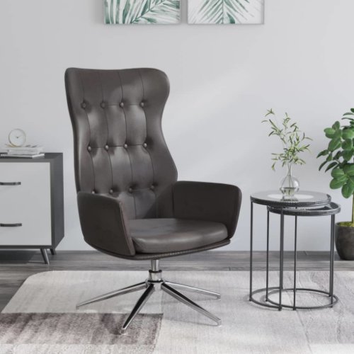 Vidaxl scaun de relaxare, negru, piele artificială strălucitoare