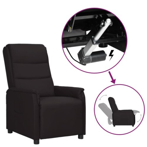 Vidaxl scaun rabatabil cu ridicare, negru, piele ecologică