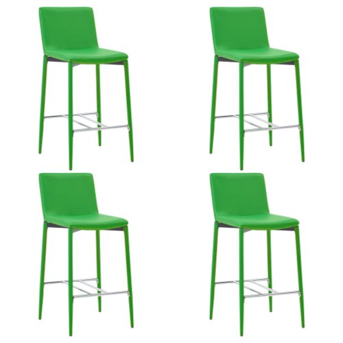 Vidaxl scaune de bar, 4 buc., verde, piele ecologică