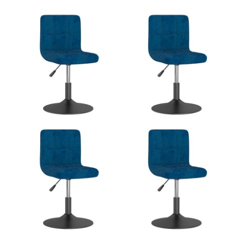 Vidaxl scaune de bucătărie pivotante, 4 buc, albastru, catifea