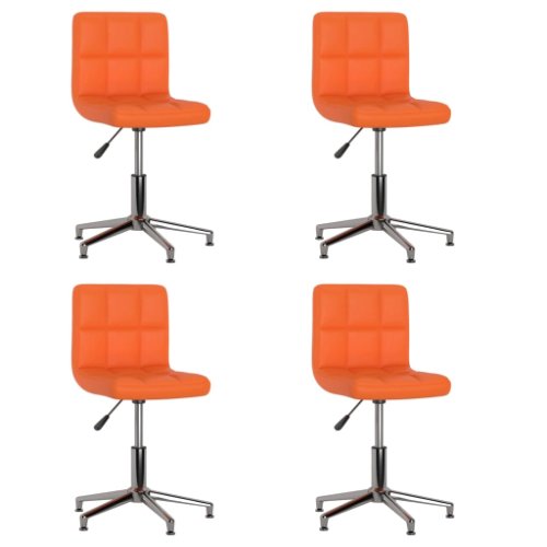 Vidaxl scaune de bucătărie pivotante 4 buc. portocaliu piele ecologică