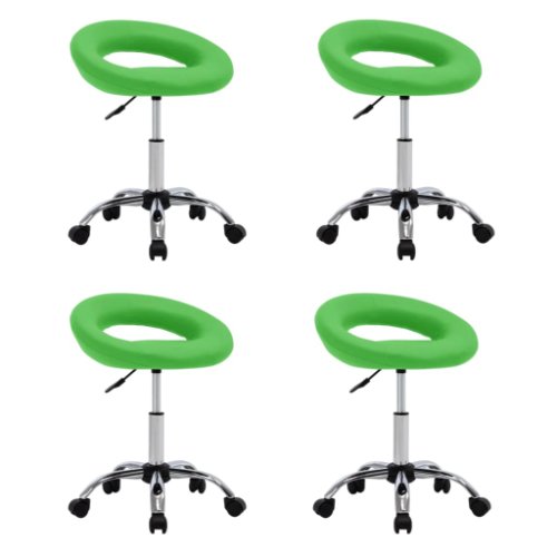 Vidaxl scaune de bucătărie pivotante, 4 buc., verde, piele ecologică
