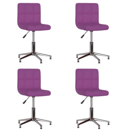 Vidaxl scaune de bucătărie pivotante 4 buc. violet piele artificială