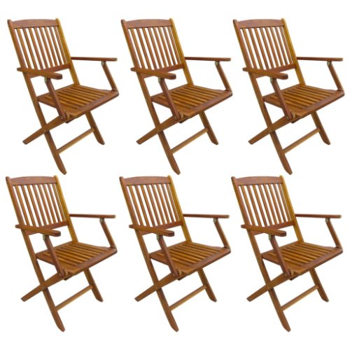 Vidaxl scaune de exterior pliabile, 6 buc., lemn masiv de acacia 