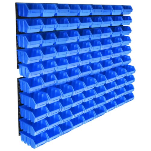 Vidaxl set coșuri de depozitare 96 piese cu panouri de perete albastru