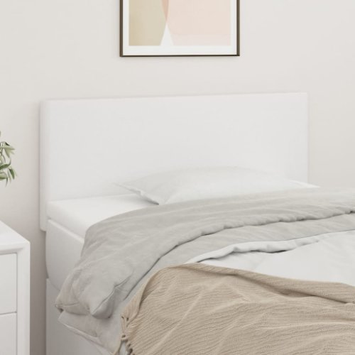 Vidaxl tăblie de pat, alb, 100x5x78/88 cm, piele ecologică