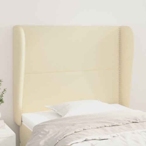 Vidaxl tăblie de pat cu aripioare, crem, 103x23x118/128 cm, piele eco