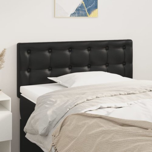 Vidaxl tăblie de pat, negru, 80x5x78/88 cm, piele ecologică