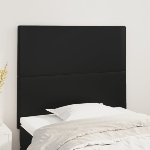 Vidaxl tăblii de pat, 2 buc, negru, 80x5x78/88 cm, piele ecologică